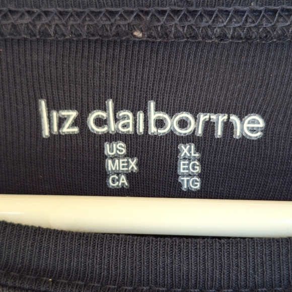 Liz Claiborne Tee Plus SzXL Long Sleeve Dk Blue Knit Great for Layering - Picture 3 of 9